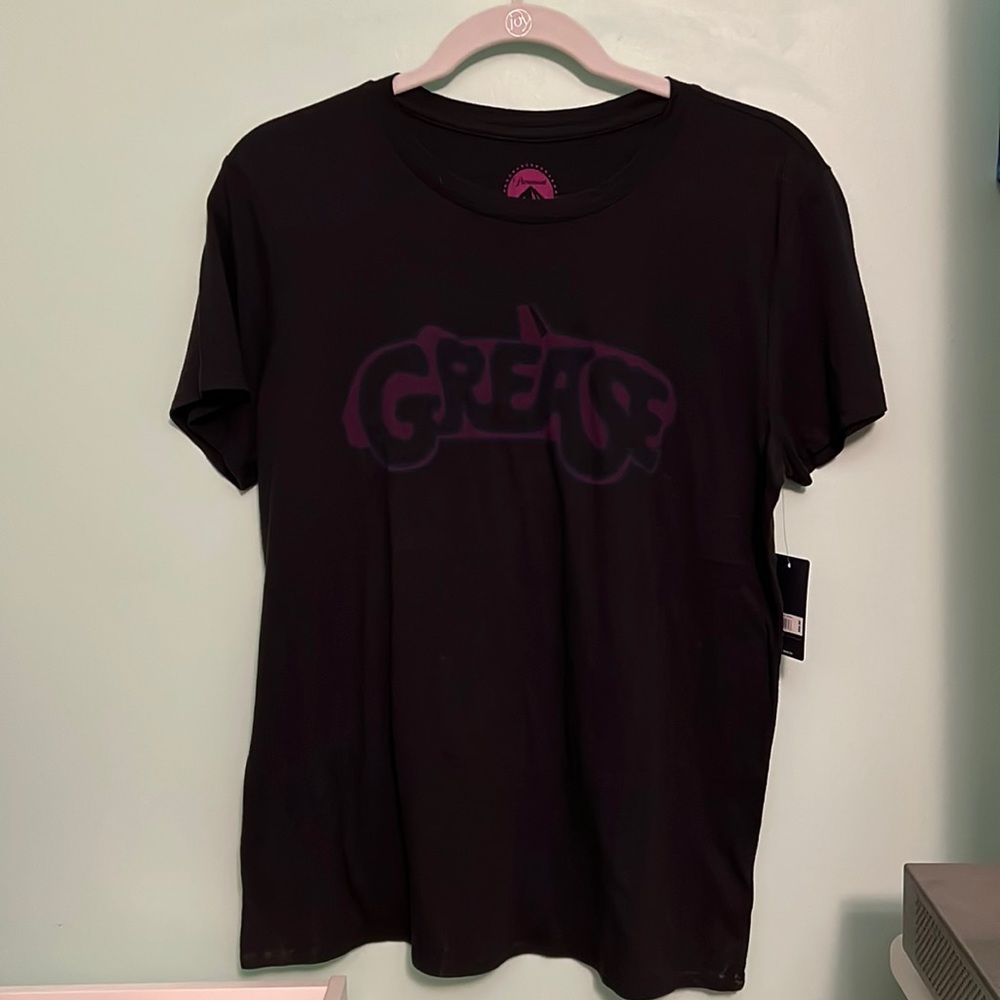 Black T-shirt that reads “Grease” NWT